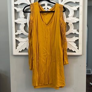 Mustard Cold Shouldered Dress